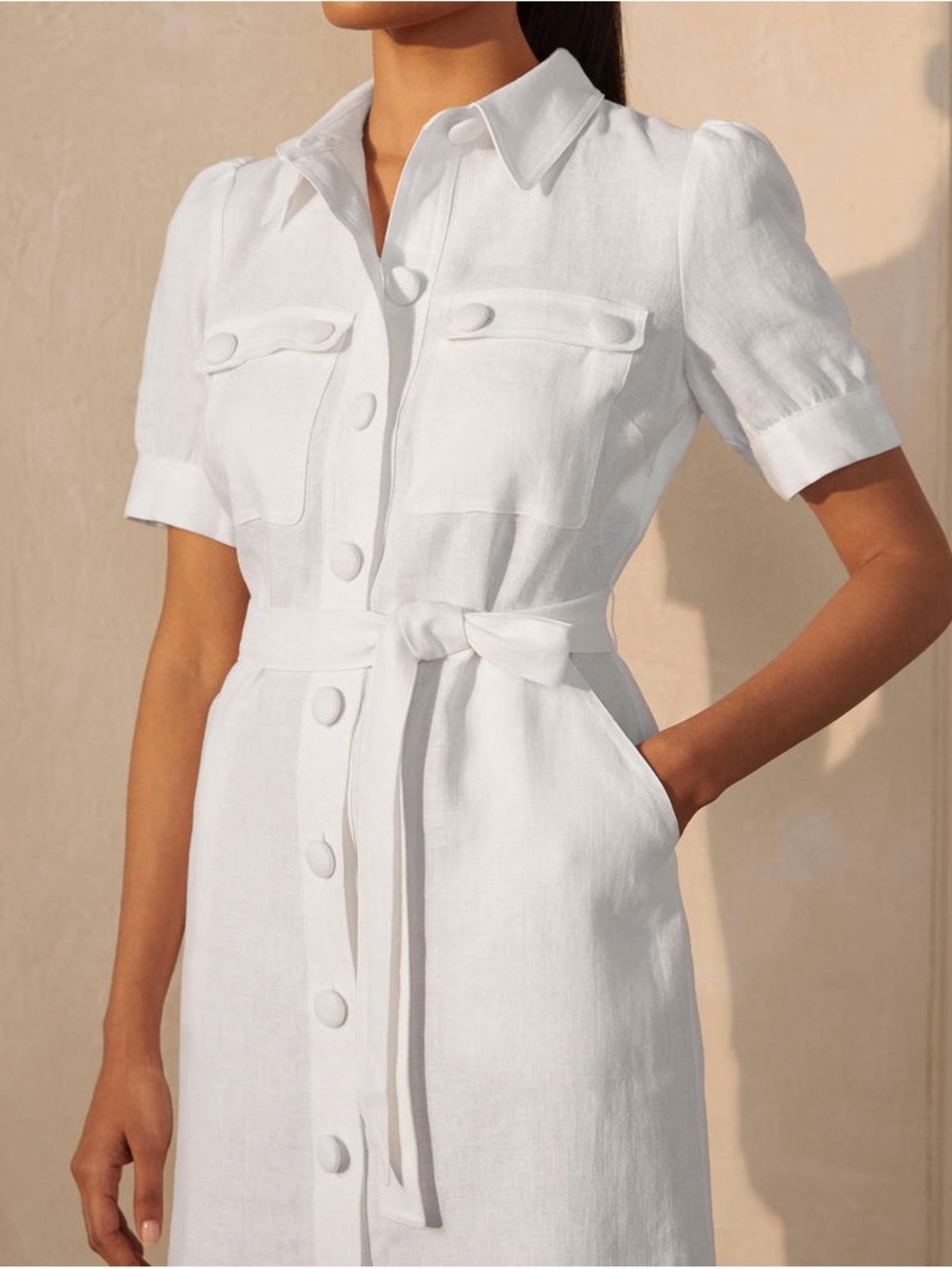 Boden Carrie Linen Shirt Dress, Size 10L - Picture 10 of 12